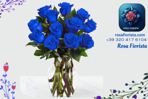 Mazzo di Rose Blu - Eleganza Incantevole | Fioreria Rosa Fiorista Milano